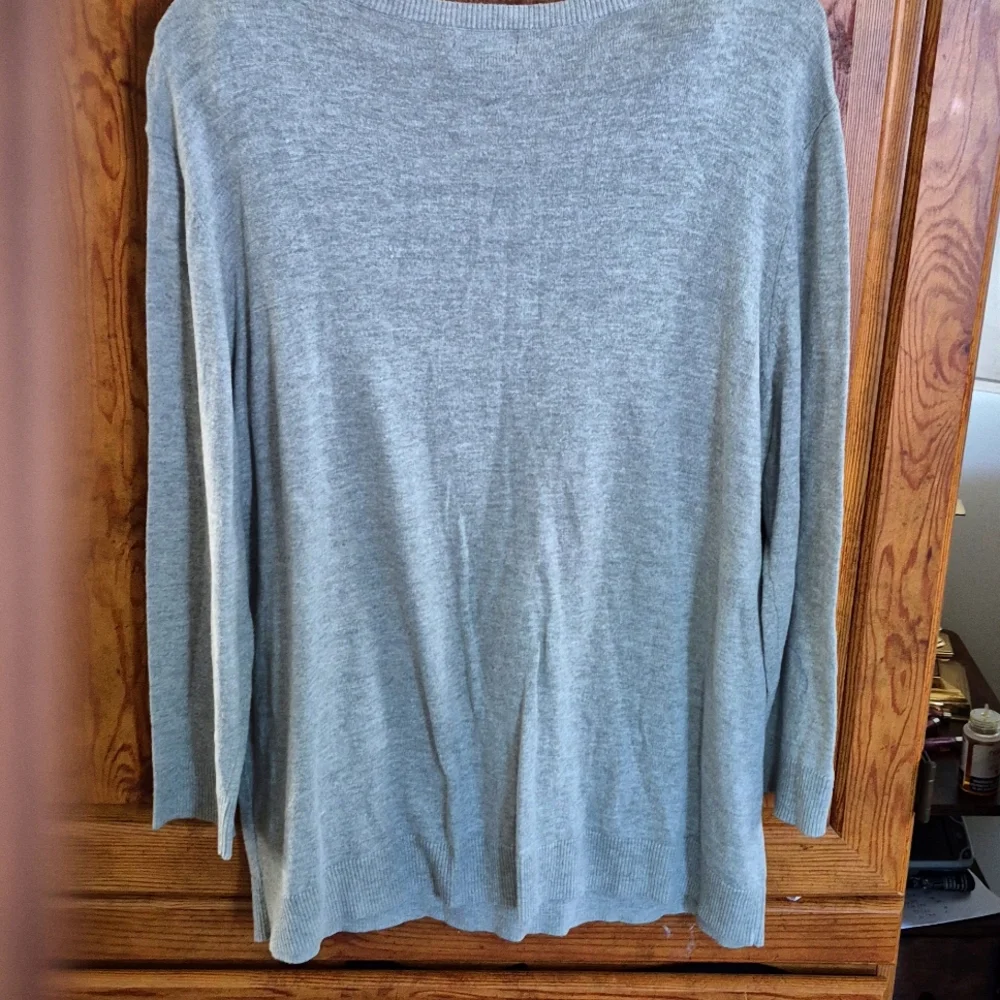 Apt. 9 Gray French Bulldog Sweater XL